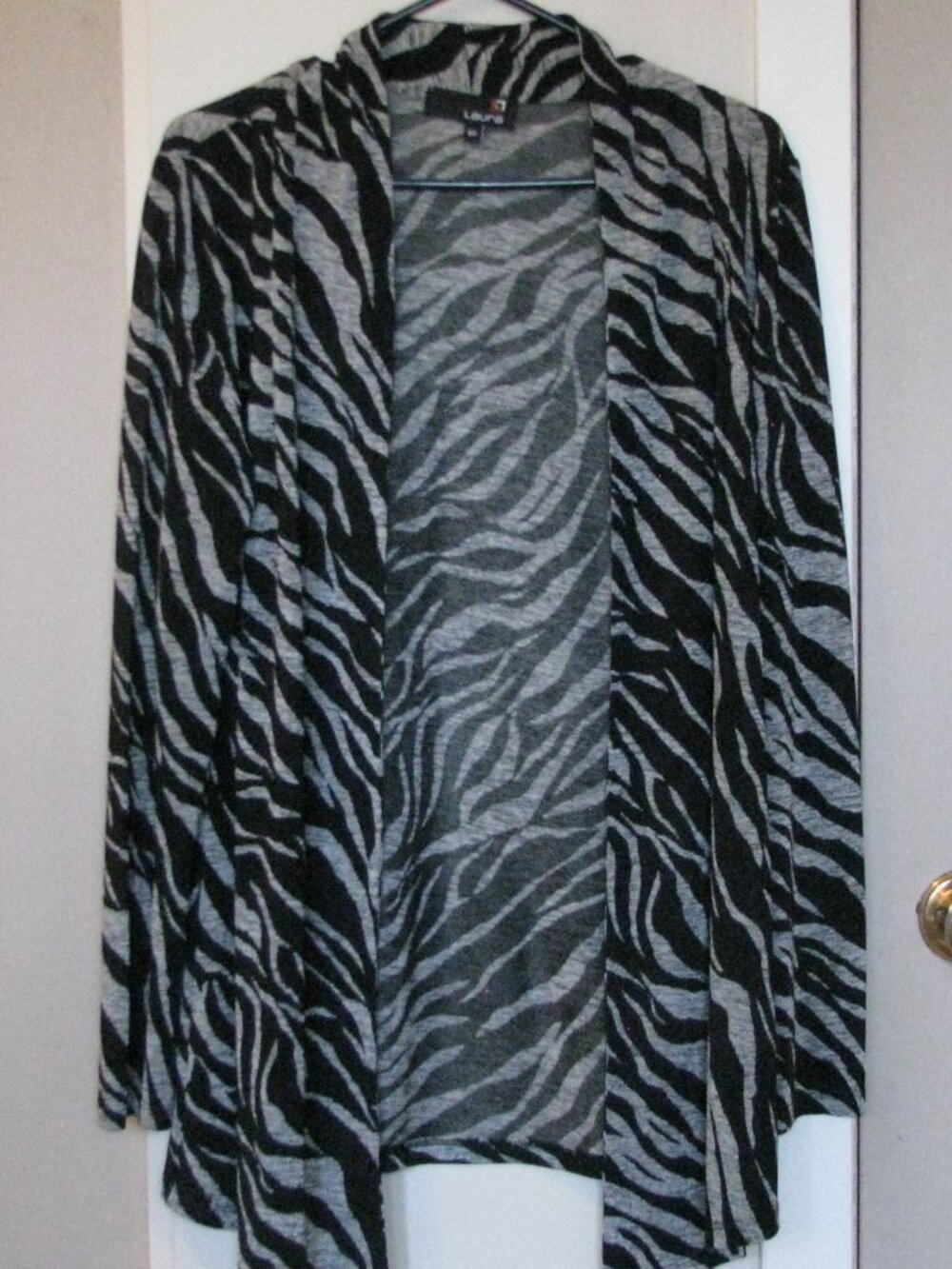 Laura Black and Metallic Silver Tiger Stripe Cardigan
